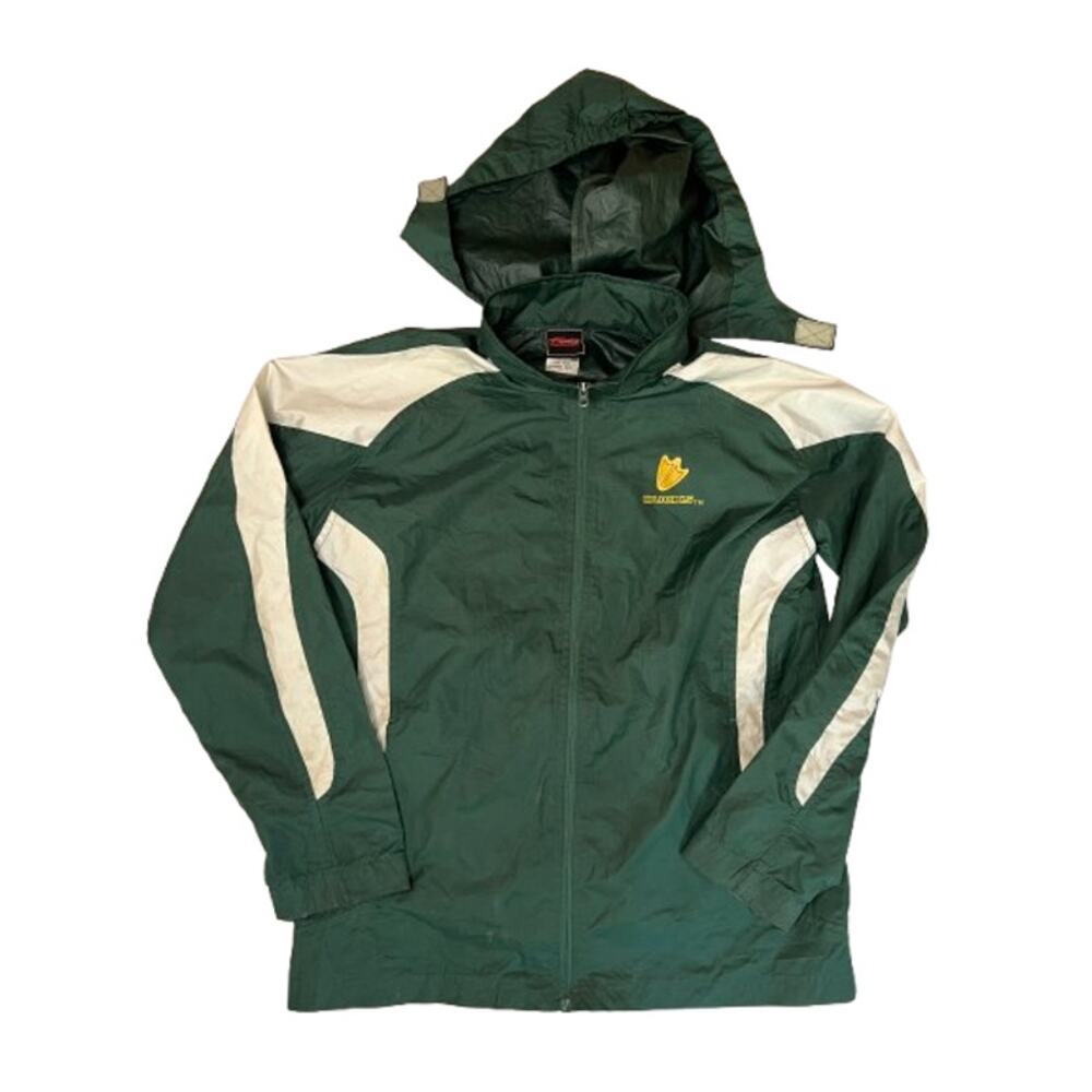 Oregon Ducks green yellow windbreaker jacket L